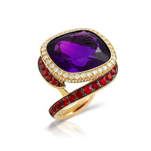 19.45 Carat Amethyst, Spinel, and Diamond Ring