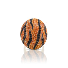 5.29 Carat Orange Sapphire and Black Spinel Ring