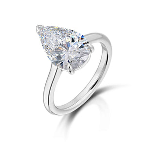 Pear Shaped Diamond Solitaire Ring