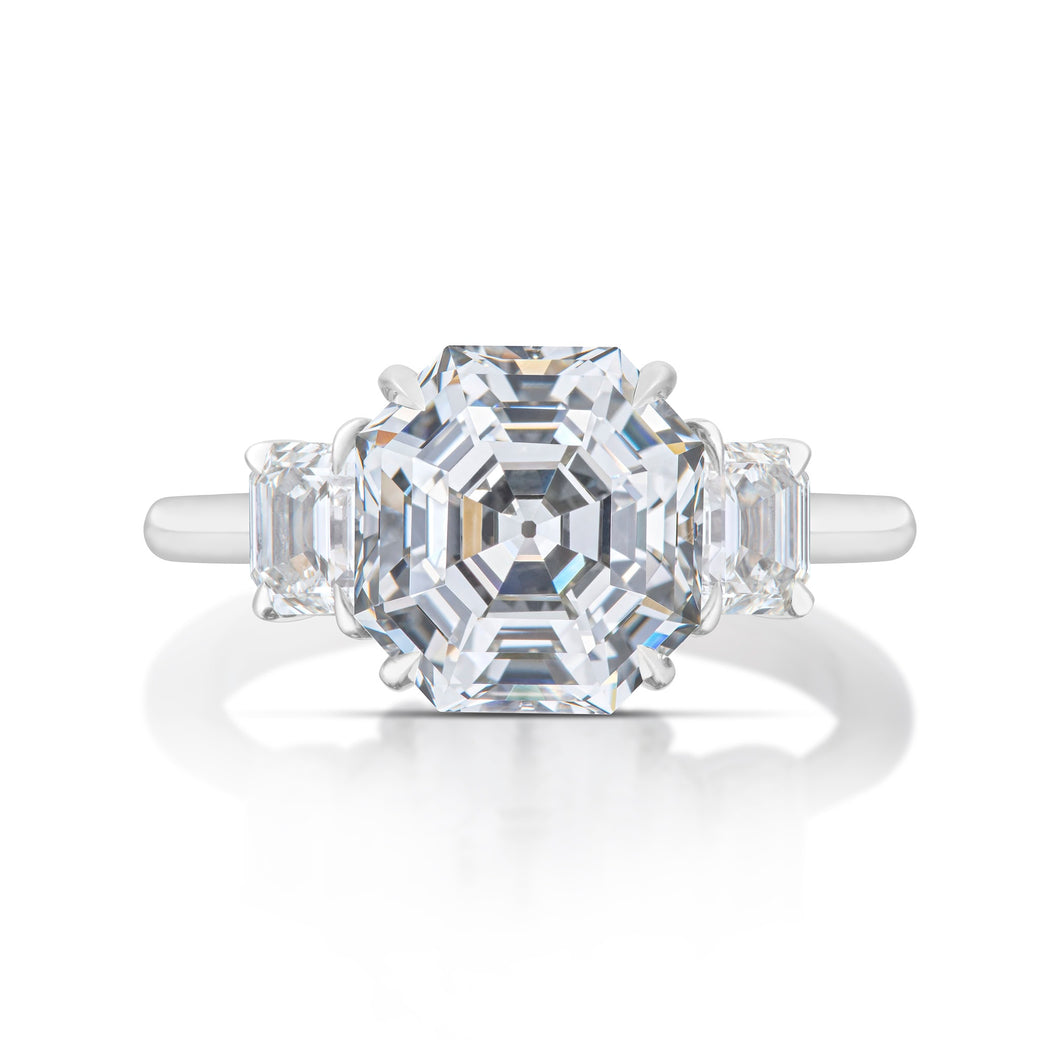 4.02 Carat Octagonal Diamond Ring