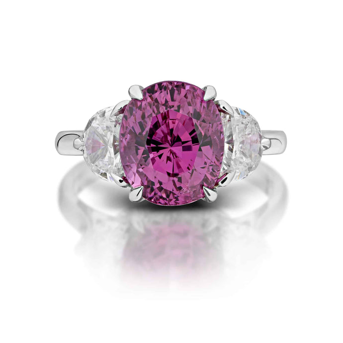 5.30 Carat Pink Sapphire and Diamond Ring