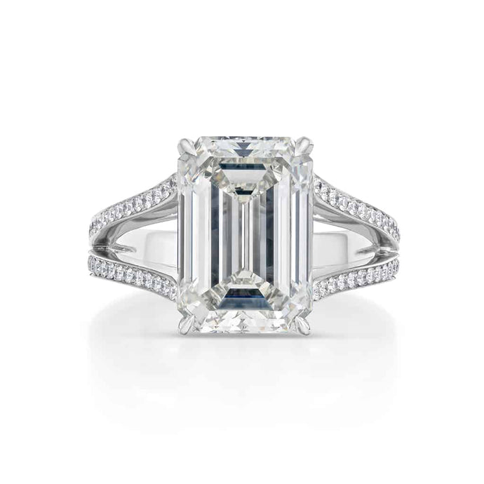 5.52 Carat Emerald Cut Diamond Ring