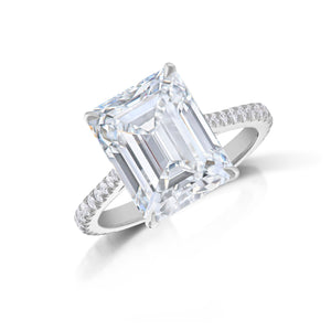 6.56 Carat Emerald Cut Diamond Ring