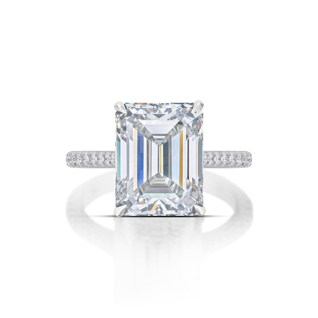 6.56 Carat Emerald Cut Diamond Ring