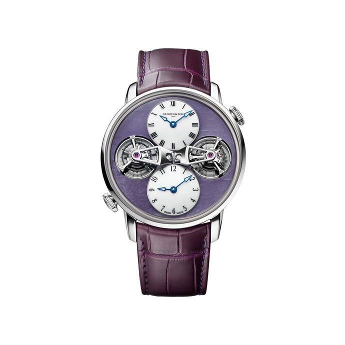 Arnold & Son Double Tourbillon White Gold Charoite Watch