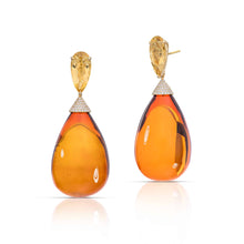 182.11 Carat Amber and Golden Beryl Earrings
