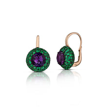 4.28 Carat Amethyst and Emerald Earrings