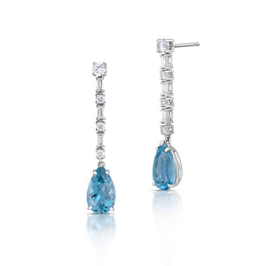 4.95 Carat Aquamarine and Diamond Earrings