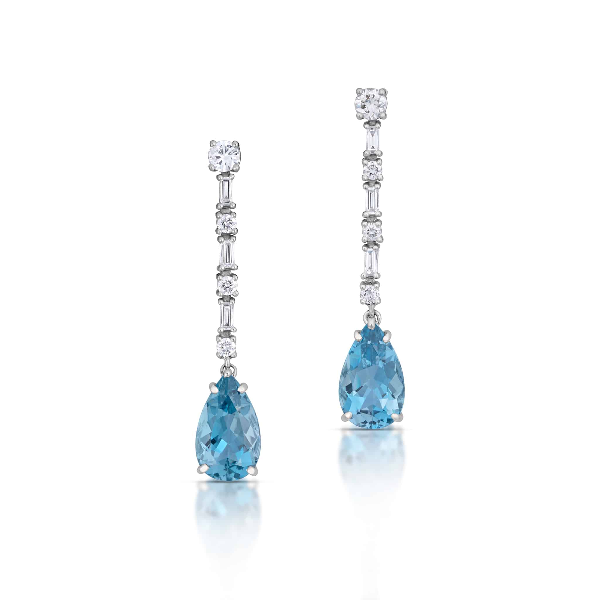 Aquamarine Diamond Earring Drops – Tayma Fine Jewellery