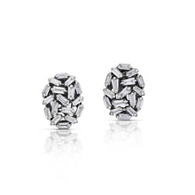 0.53 Carat Baguette Diamond Cluster Stud Earrings