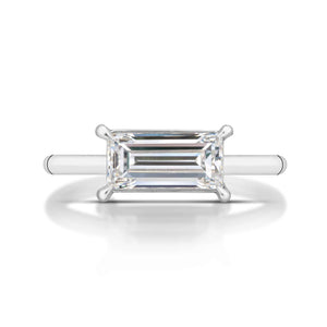 1.28 Carat East-West Baguette Cut Diamond Solitaire Ring