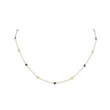 1.26 Carat Sapphire and Diamond Station Necklace