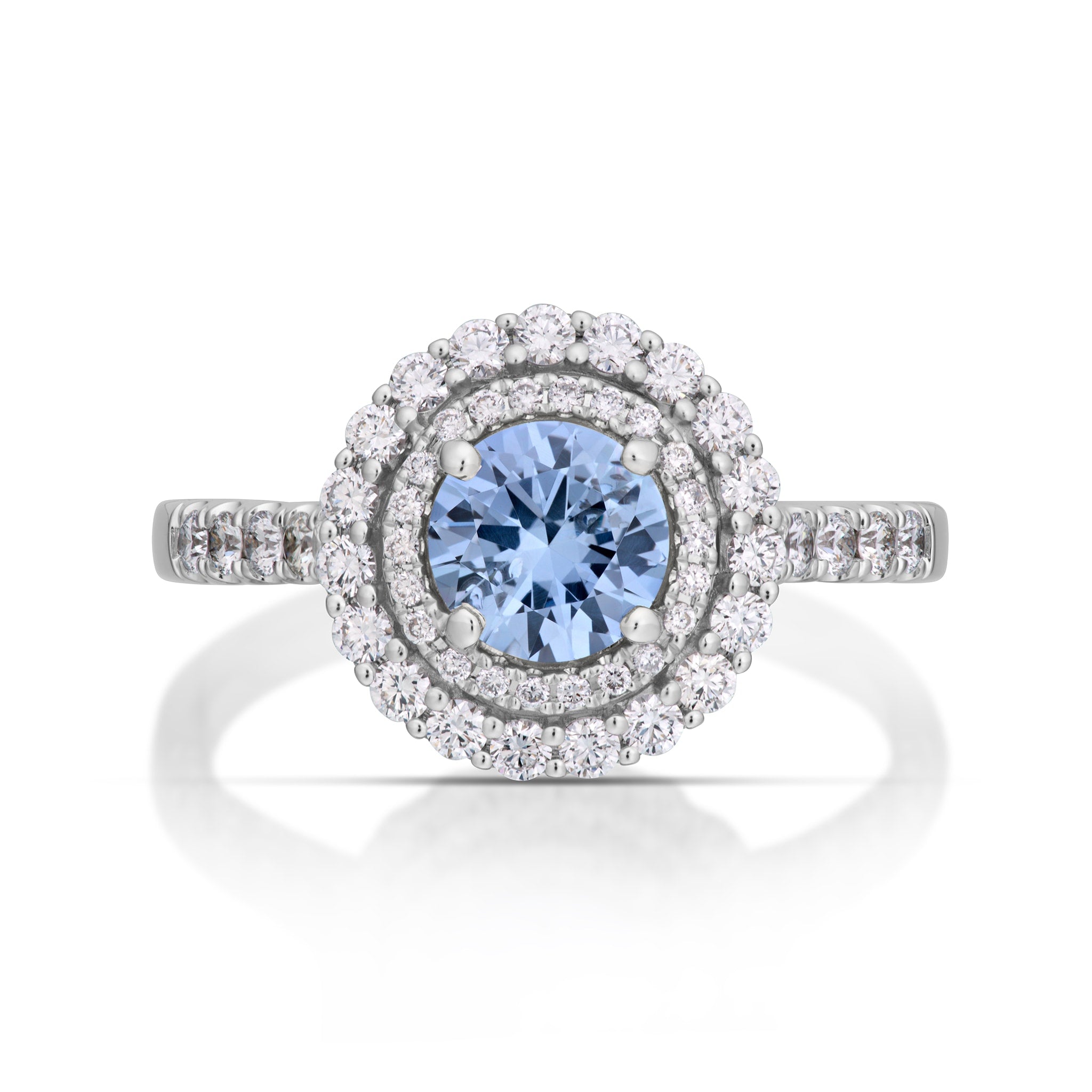 Sapphire double hot sale halo ring