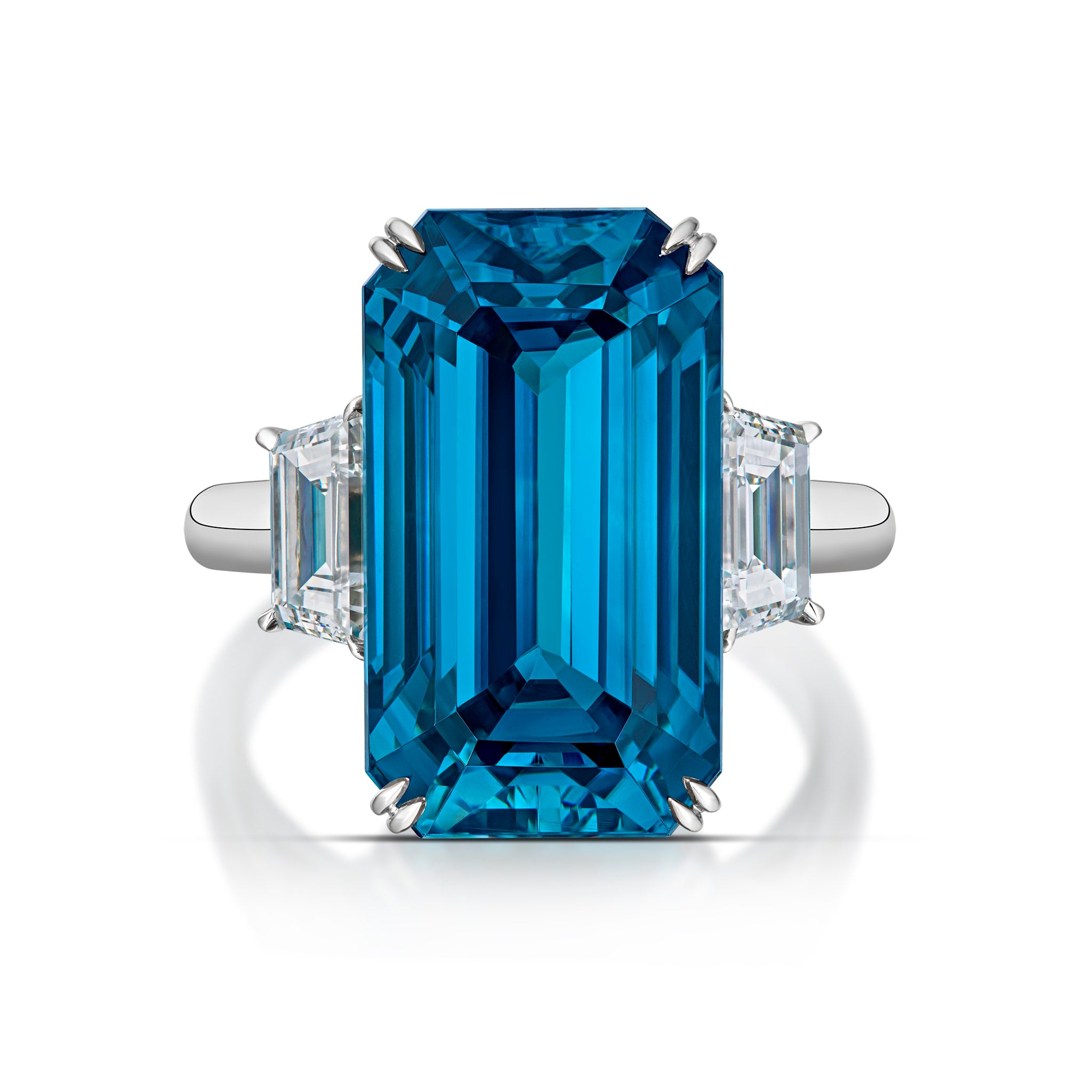 Carat Blue Zircon and Diamond Ring - Main Image