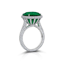 10.47 Carat Colombian Emerald and Diamond Ring