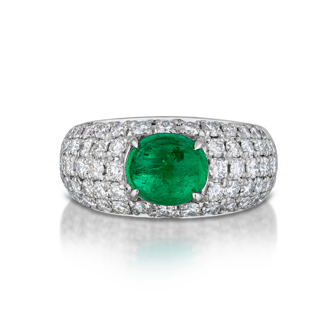 1.82 Carat Colombian Emerald and Diamond Ring
