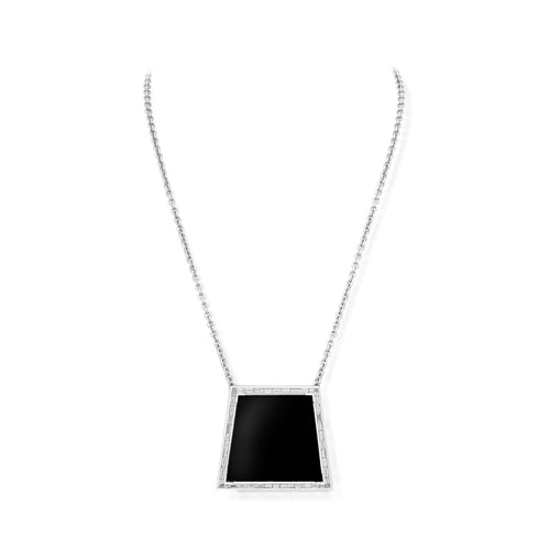 3.98 Carat Diamond and Black Jadeite Necklace