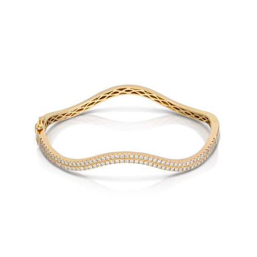 1.22 Carat Diamond Wave Bangle Bracelet