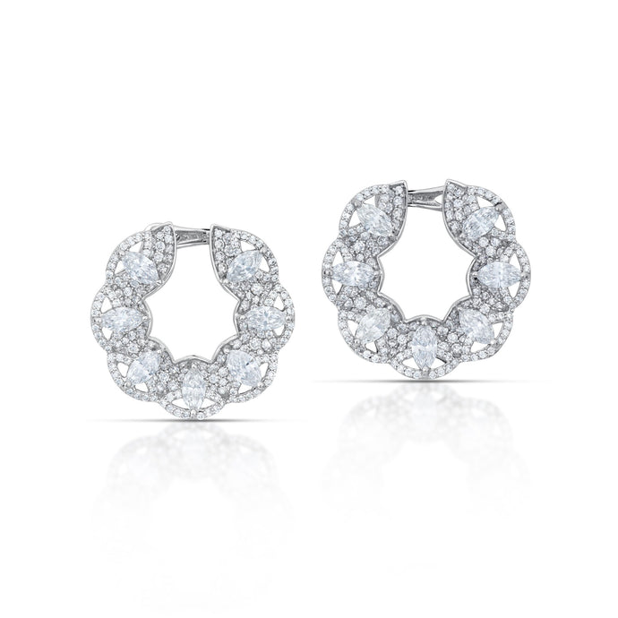 3.25 Carat Diamond Circle Earrings