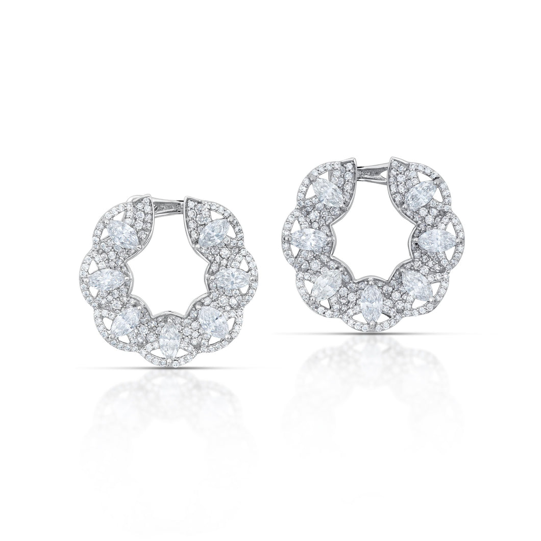 3.25 Carat Diamond Circle Earrings