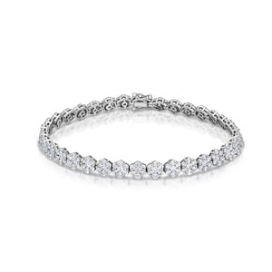 6.72 Carat Diamond Cluster Line Bracelet