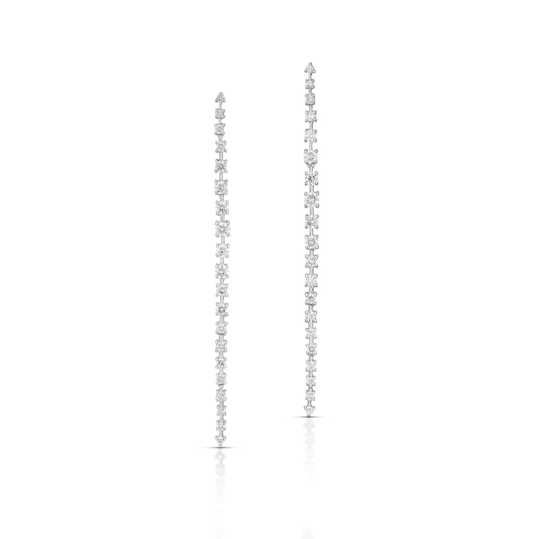 0.88 Carat Diamond Line Earrings