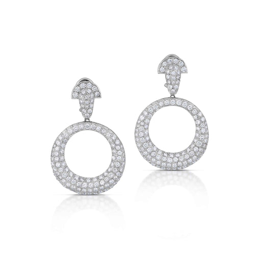 10.00 Carat Pave Diamond Door Knocker Earrings