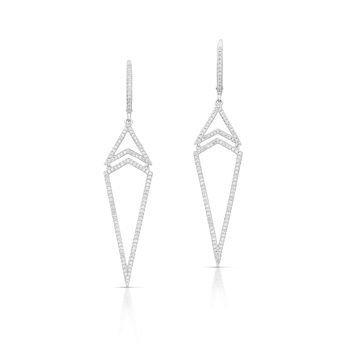 0.65 Carat Geometric Diamond Drop Earrings