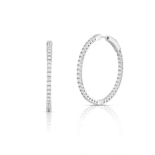 1.85 Carat Diamond Inside Out Hoop Earrings