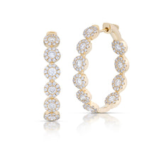 3.14 Carat Diamond Inside Out Halo Hoop Earrings