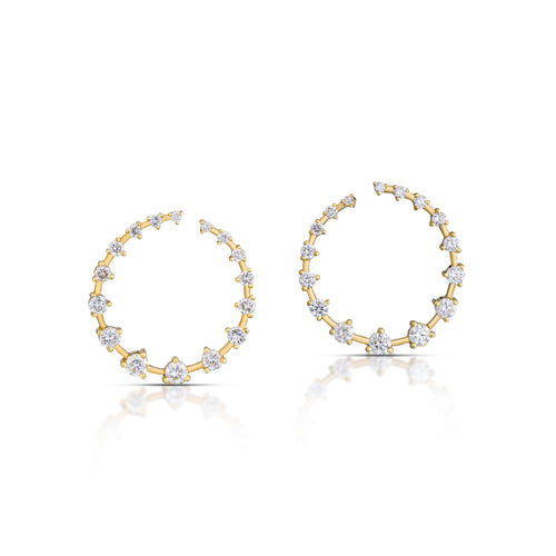 1.93 Carat Diamond Front-Facing Hoop Earrings