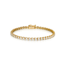 6.86 Carat Yellow Gold Diamond Line Bracelet