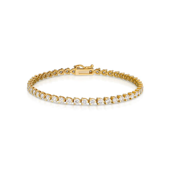 6.86 Carat Yellow Gold Diamond Line Bracelet