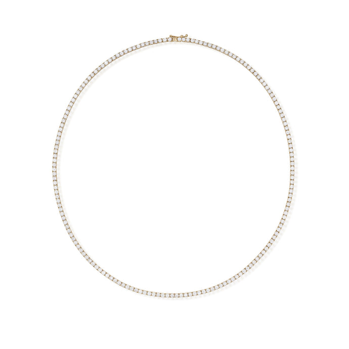 8.06 Carat Yellow Gold Diamond Line Necklace