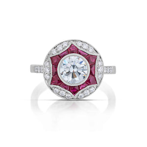 Estate Diamond and Ruby Ring