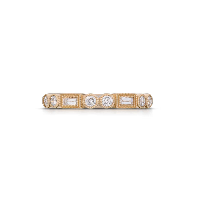 0.36 Carat Round and Baguette Diamond Band