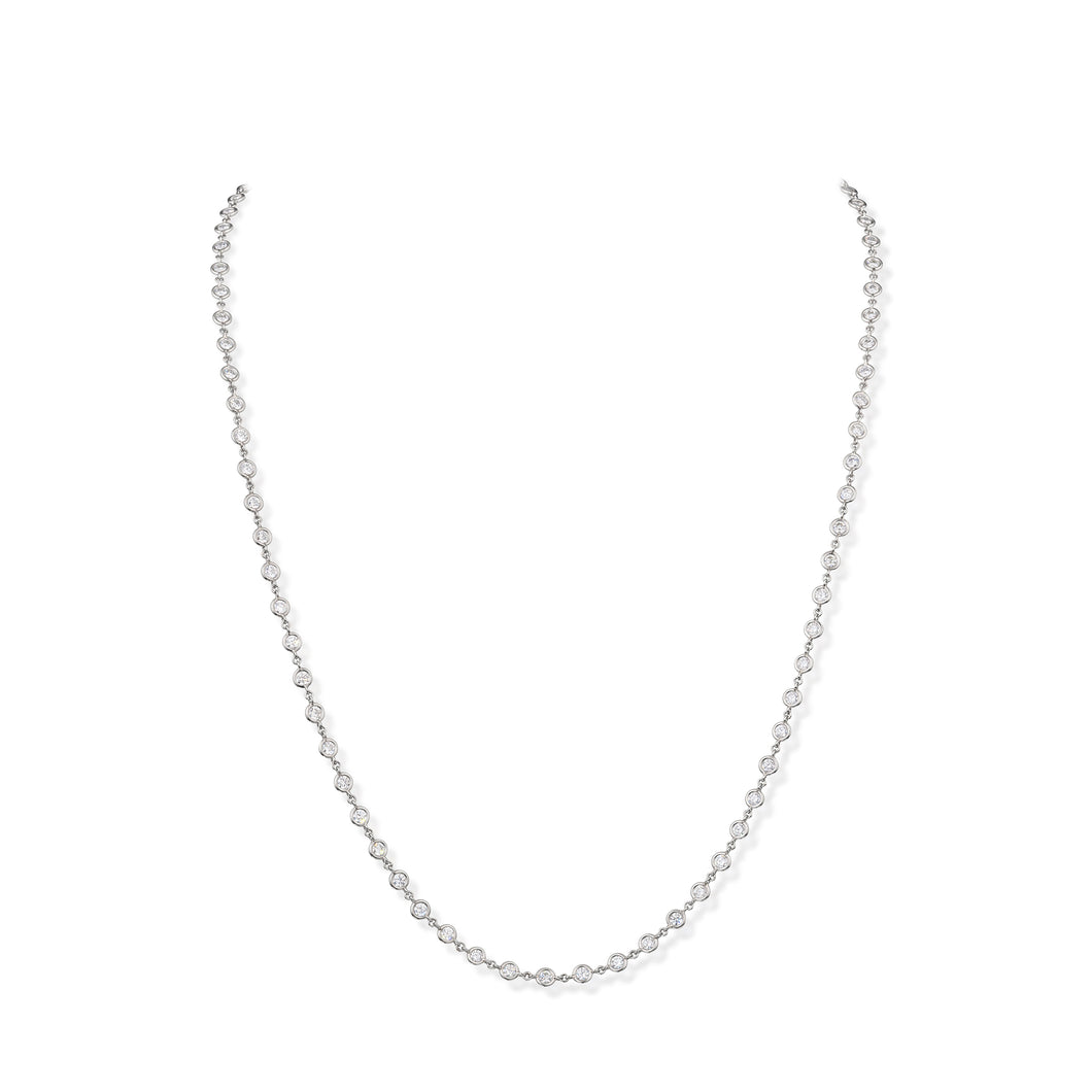 11.42 Carat Bezel Set Diamond Necklace