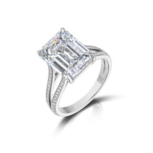 6.37 Carat Emerald Cut Diamond Ring