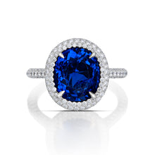 4.97 Carat Burmese Sapphire and Diamond Ring