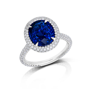 4.97 Carat Burmese Sapphire and Diamond Ring