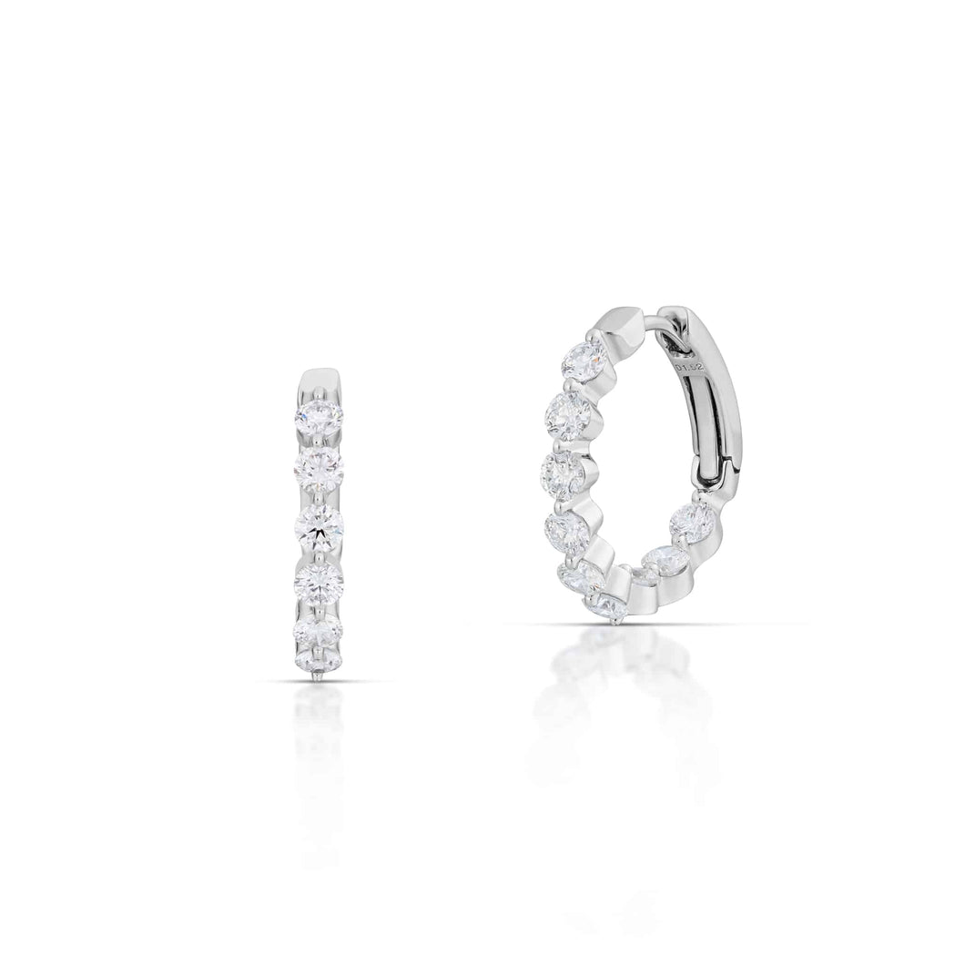 1.52 Carat Diamond Inside Out Hoop Earrings