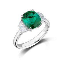 3.22 Carat Green Tourmaline and Diamond Ring