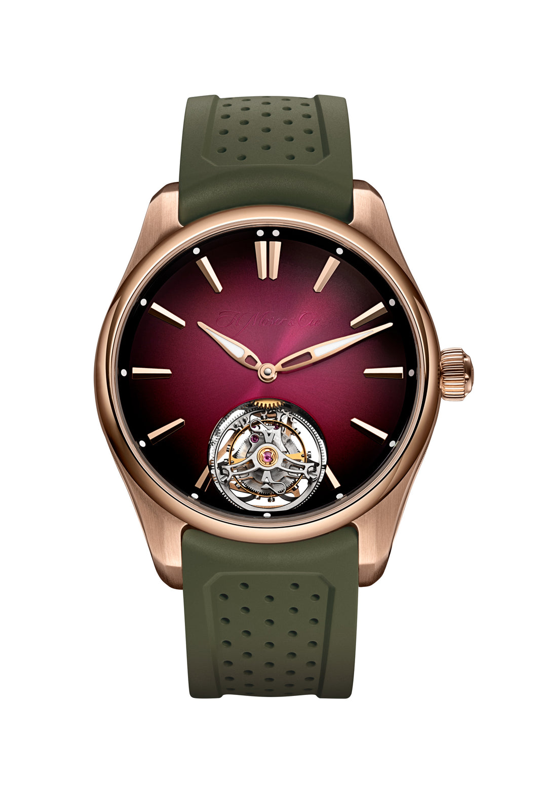 H. Moser & Cie Pioneer Tourbillon Burgundy Watch