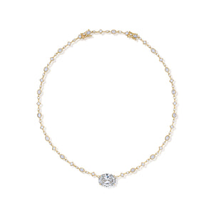 9.28 Carat Oval Diamond Link Necklace