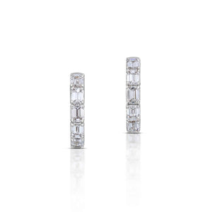 3.03 Carat Diamond Huggie Hoop Earrings