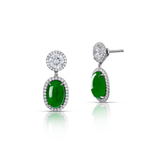 6.56 Carat Jade and Diamond Earrings