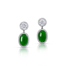 6.56 Carat Jade and Diamond Earrings