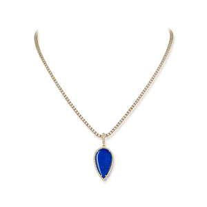 10.80 Carat Lapis Lazuli and Diamond Pendant