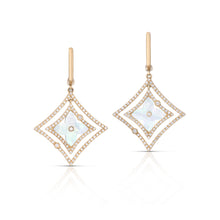 1.84 Carat Mother of Pearl and Diamond Dangle Earrings