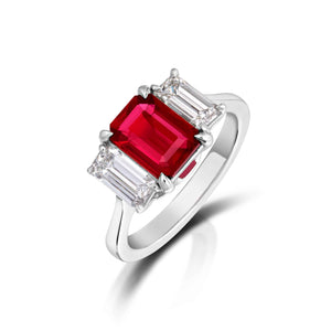 1.86 Carat Ruby and Diamond Ring